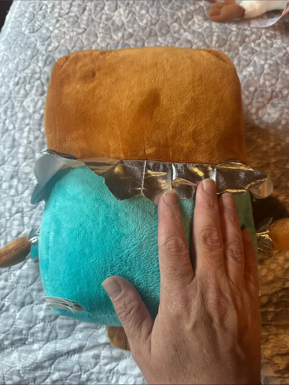 Shopkins Teal Chocolate Bar Plush Toy with Brown Accents